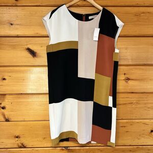 $79 NWT LOFT Fun Summer Multicolor Sleeveless Block Tunic Summer Cute Dress S